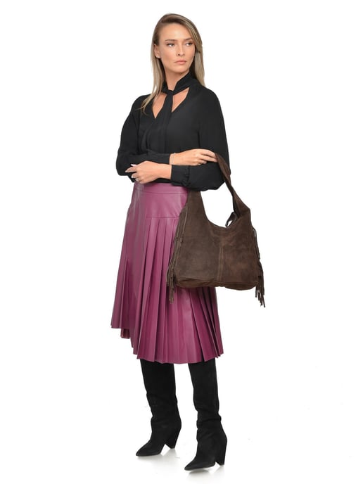 Isabella Rhea Bordeauxrood Rundleer Tas - Image 5
