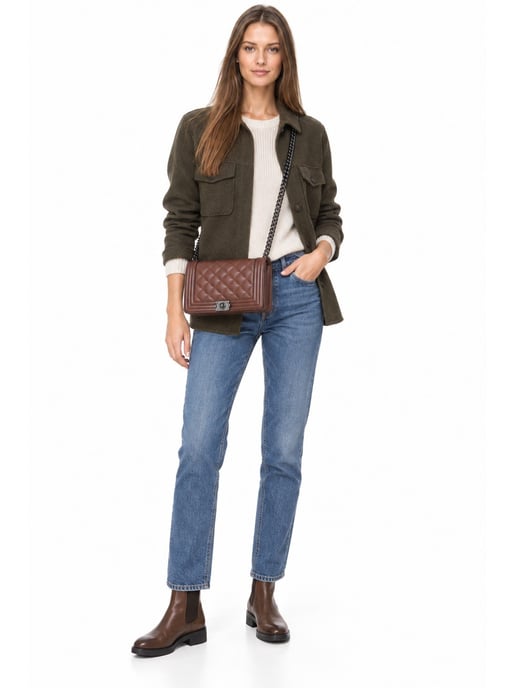 Anna Luchini Bordeauxrood Rundleer Tas - Image 6
