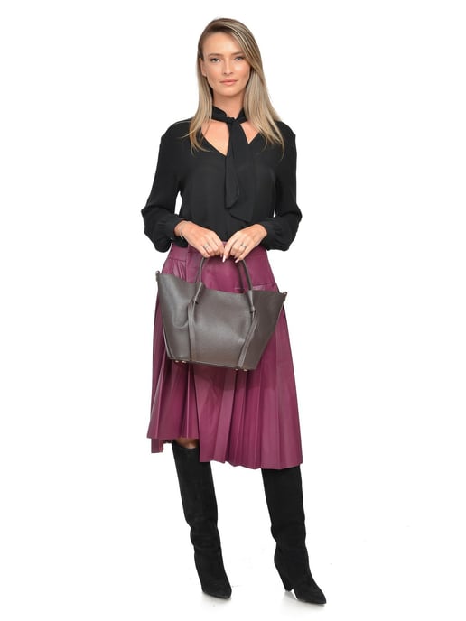 Isabella Rhea Bordeauxrood Rundleer Tas - Image 5
