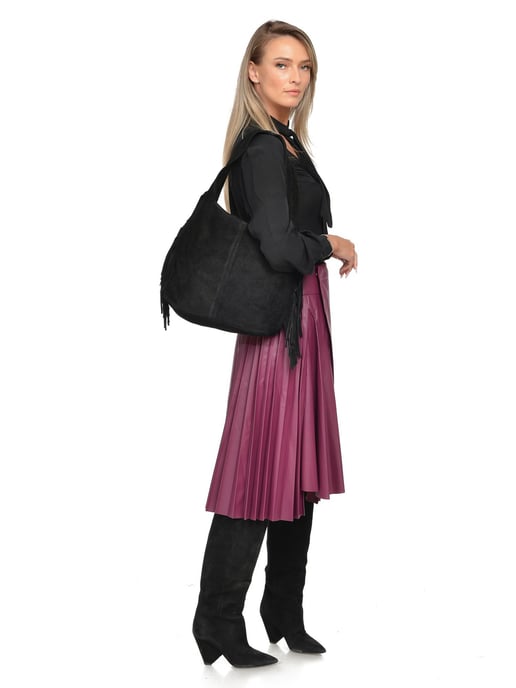 Isabella Rhea Zwart Rundleer Tas - Image 5