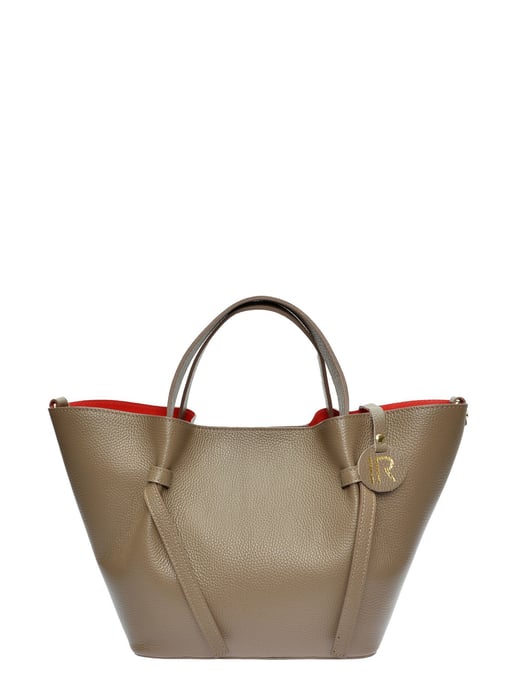Isabella Rhea Beige Rundleer Tas - Image 1