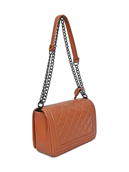 Anna Luchini Brown Rundleer Tas - Image 2