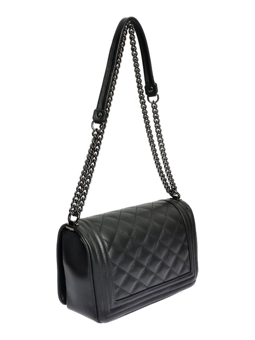 Anna Luchini Zwart Rundleer Tas - Image 2