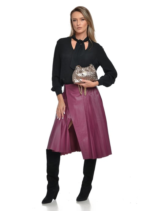 Anna Luchini Brons Rundleer Tas - Image 4