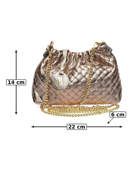 Anna Luchini Brons Rundleer Tas - Image 5