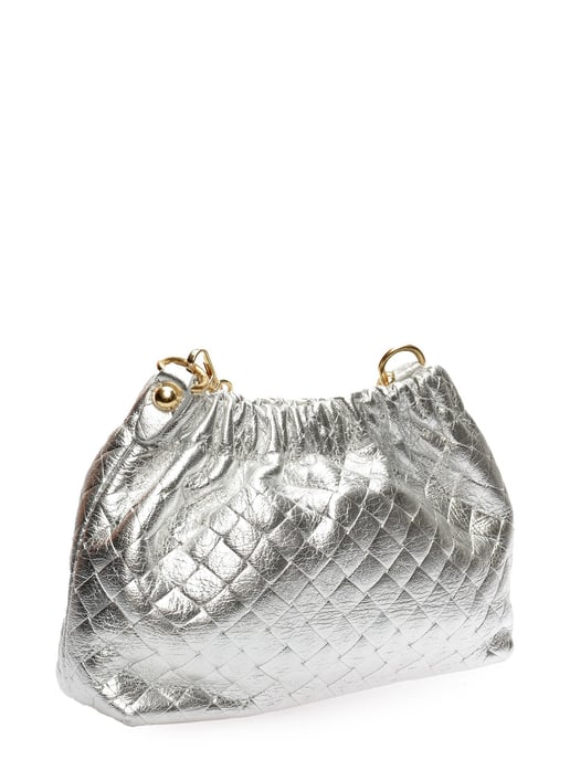 Anna Luchini Zilver Rundleer Tas - Image 2