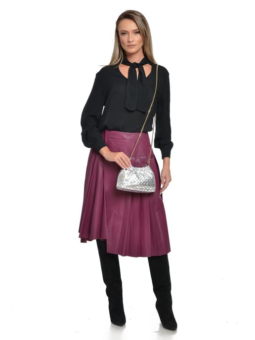 Anna Luchini Zilver Rundleer Tas - Image 3