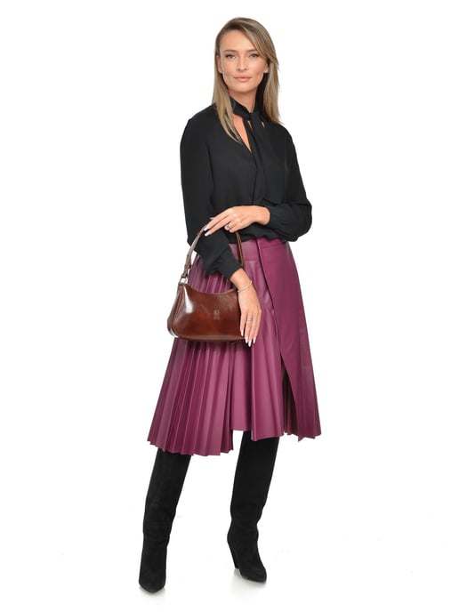 Isabella Rhea Bordeauxrood Rundleer Tas - Image 5