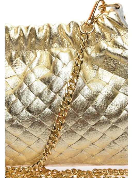 Anna Luchini Goud Rundleer Tas - Image 3