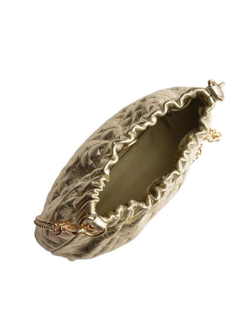 Anna Luchini Goud Rundleer Tas - Image 4