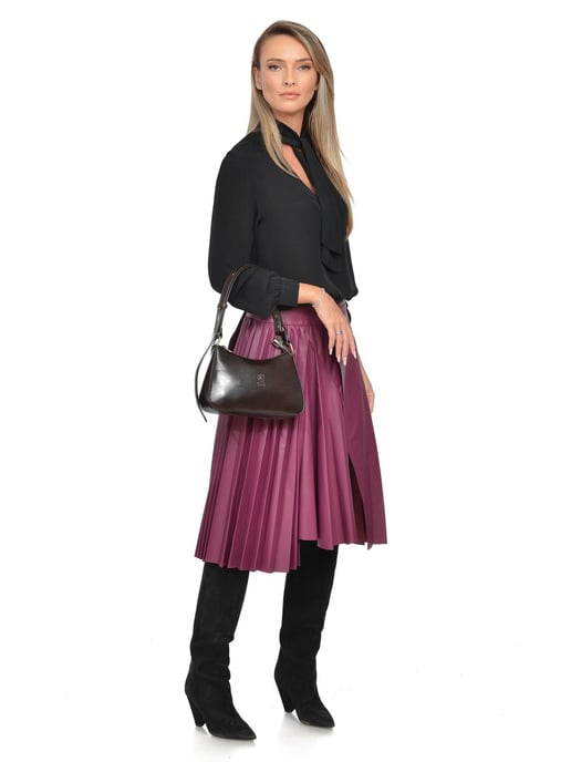 Isabella Rhea Bordeauxrood Rundleer Tas - Image 5