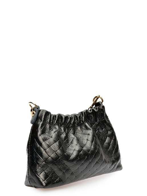 Anna Luchini Zwart Rundleer Tas - Image 2