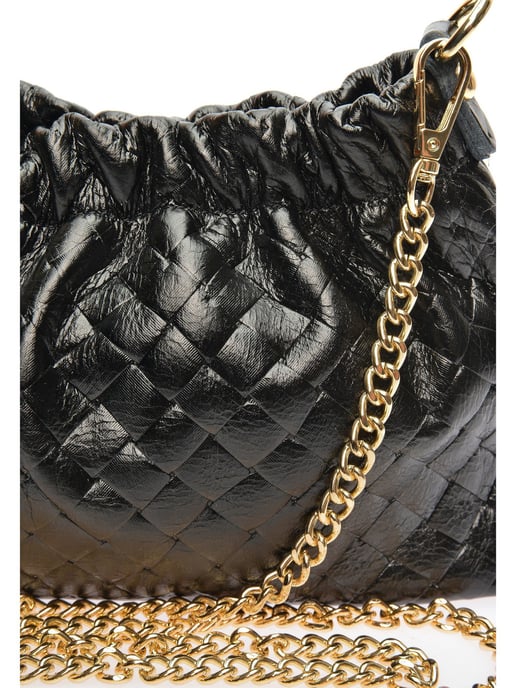 Anna Luchini Zwart Rundleer Tas - Image 3
