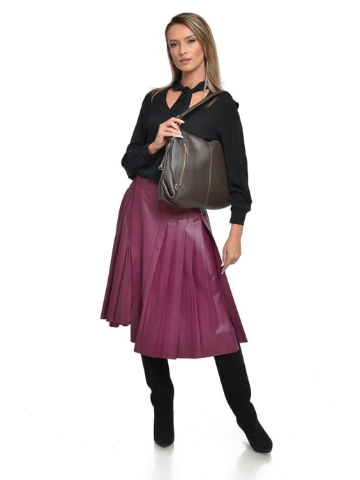 Isabella Rhea Bordeauxrood Rundleer Tas - Image 5