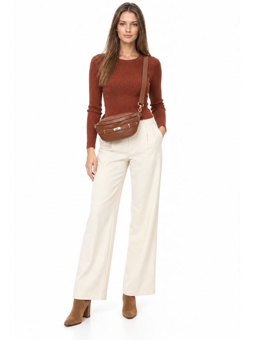 Anna Luchini Bordeauxrood Rundleer Tas - Image 6