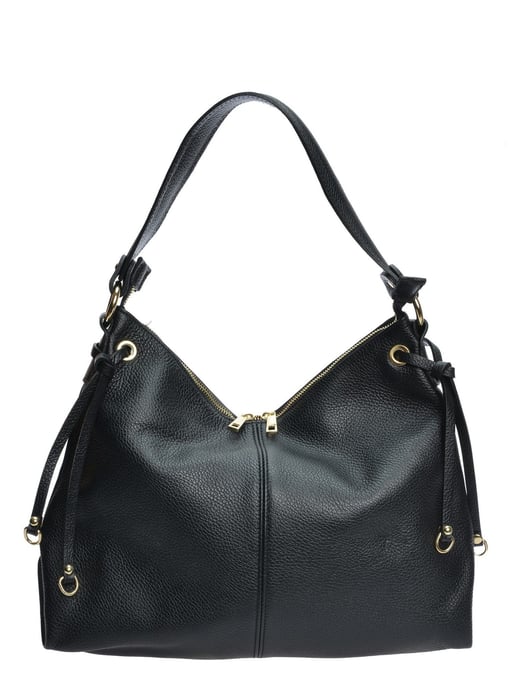 Isabella Rhea Zwart Rundleer Tas - Image 1