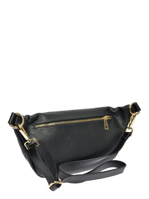 Anna Luchini Zwart Rundleer Tas - Image 2