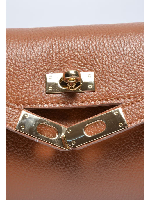 Anna Luchini Brown Rundleer Tas - Image 3