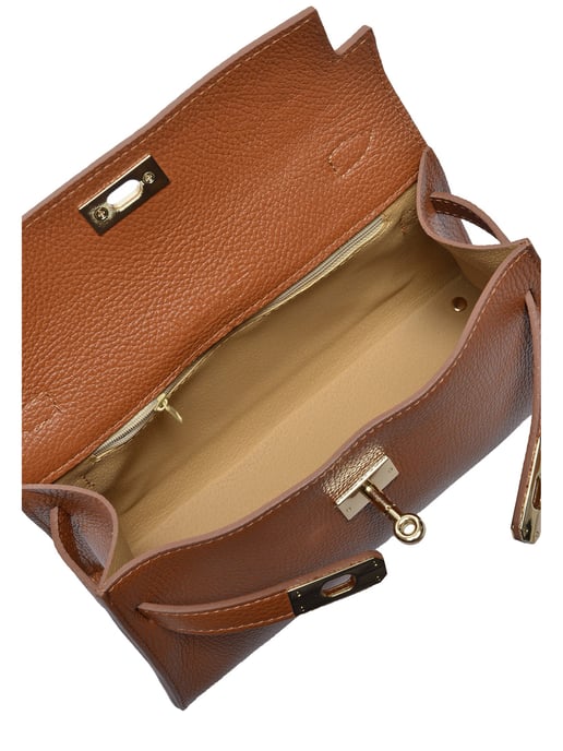 Anna Luchini Brown Rundleer Tas - Image 4