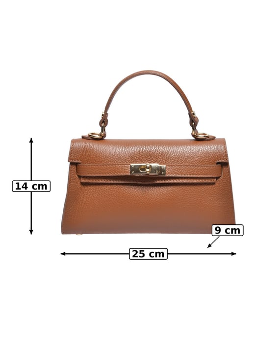 Anna Luchini Brown Rundleer Tas - Image 5