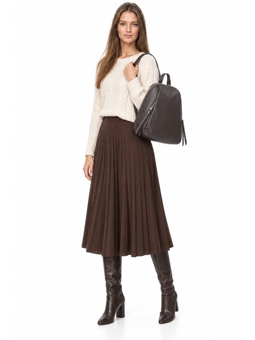 Anna Luchini Bordeauxrood Rundleer Tas - Image 6