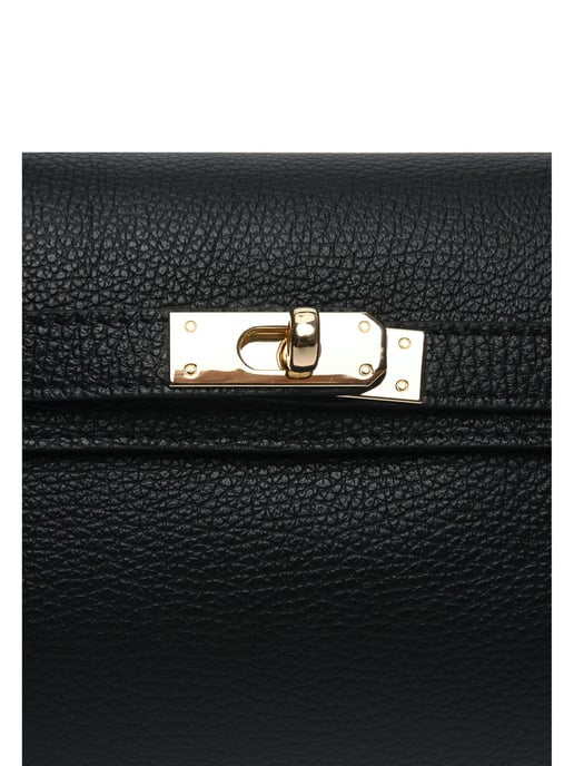 Anna Luchini Zwart Rundleer Tas - Image 3