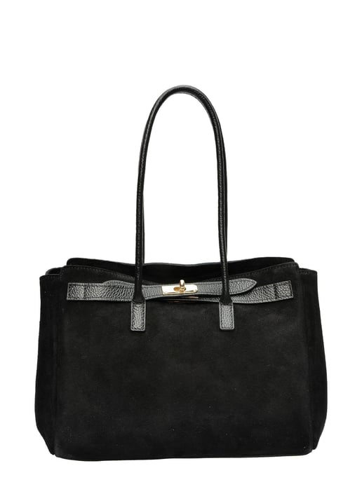 Isabella Rhea Zwart Rundleer Tas - Image 1