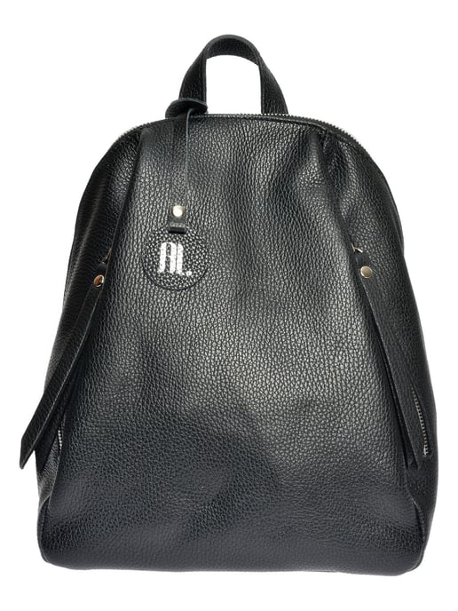 Anna Luchini Zwart Rundleer Tas - Image 1