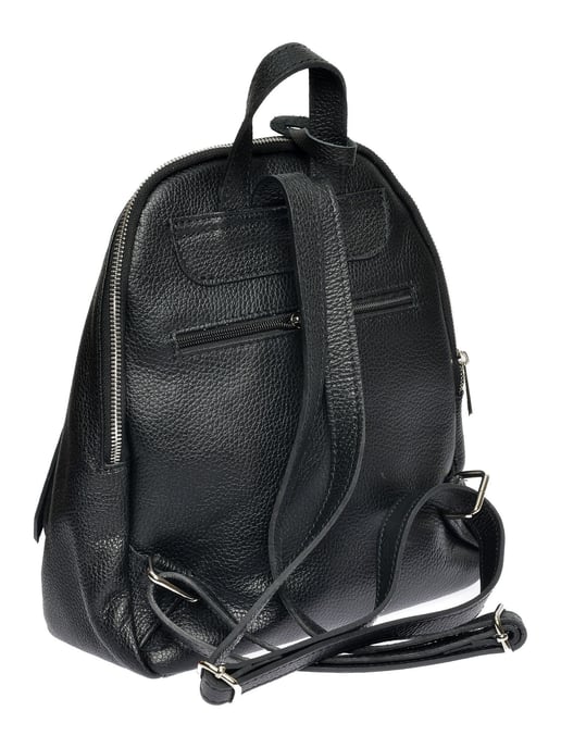 Anna Luchini Zwart Rundleer Tas - Image 2