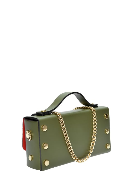 Isabella Rhea Khaki Rundleer Tas - Image 2