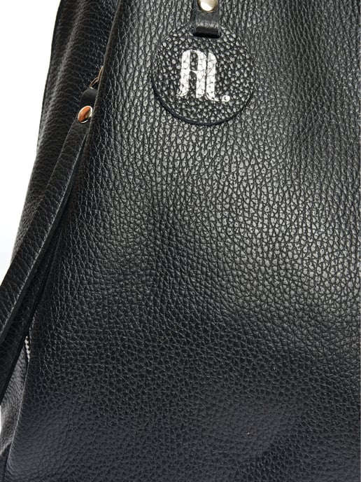 Anna Luchini Zwart Rundleer Tas - Image 3