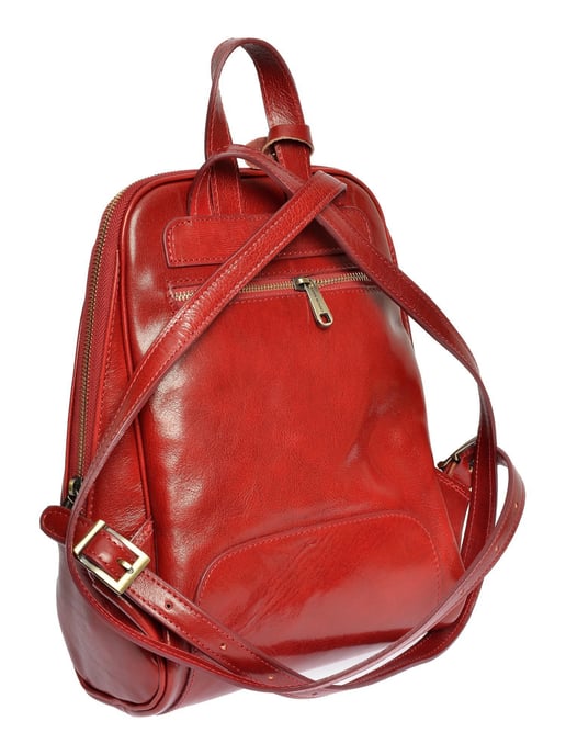 Anna Luchini Rood Rundleer Tas - Image 2