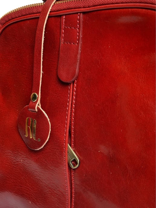 Anna Luchini Rood Rundleer Tas - Image 3