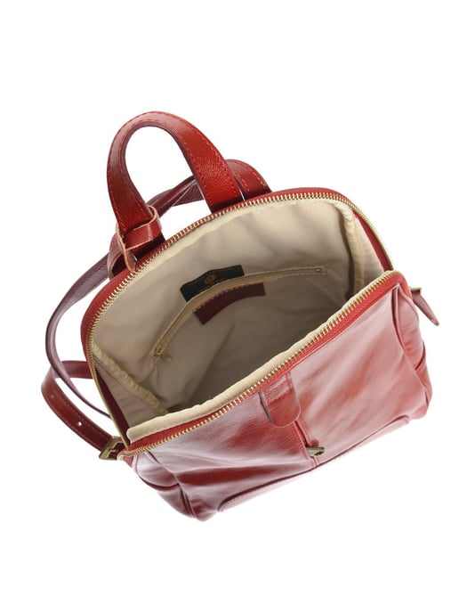 Anna Luchini Rood Rundleer Tas - Image 4