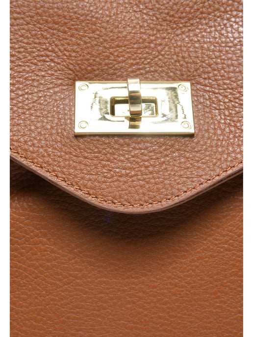 Anna Luchini Brown Rundleer Tas - Image 3