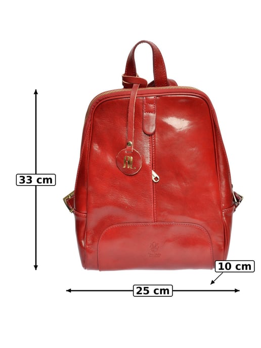 Anna Luchini Rood Rundleer Tas - Image 6