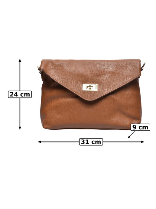 Anna Luchini Brown Rundleer Tas - Image 5