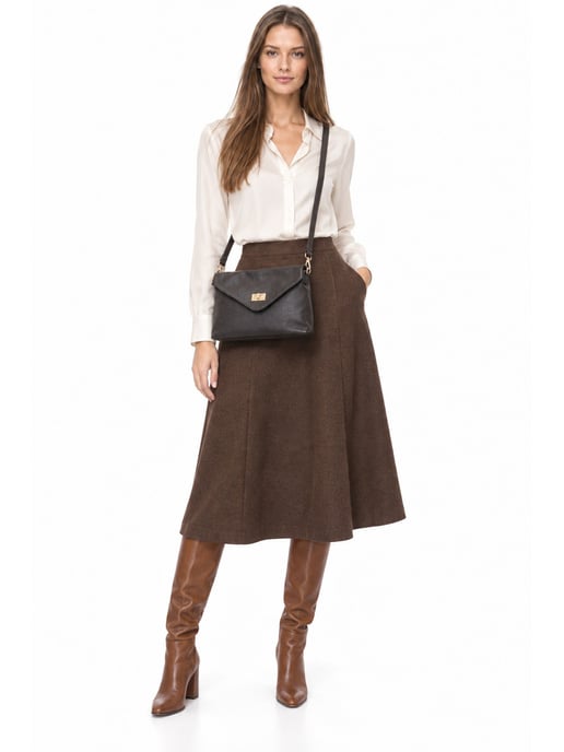 Anna Luchini Bordeauxrood Rundleer Tas - Image 3