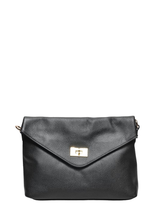 Anna Luchini Zwart Rundleer Tas - Image 1