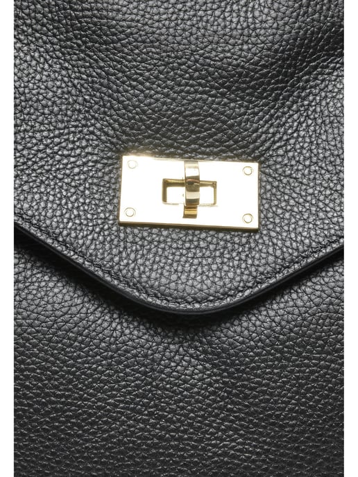 Anna Luchini Zwart Rundleer Tas - Image 3