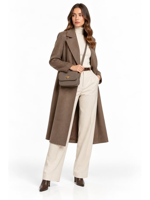 Roberta M Beige Rundleer Tas - Image 6
