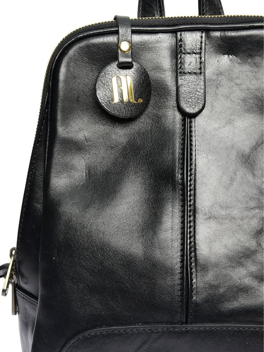 Anna Luchini Zwart Rundleer Tas - Image 3