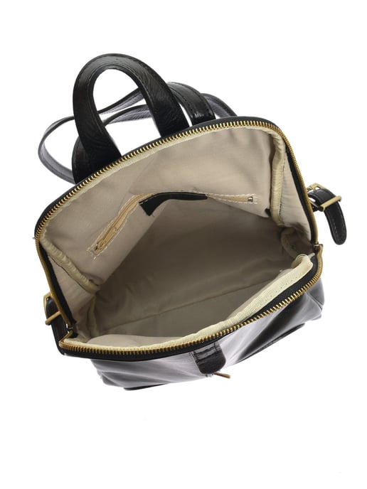 Anna Luchini Zwart Rundleer Tas - Image 4