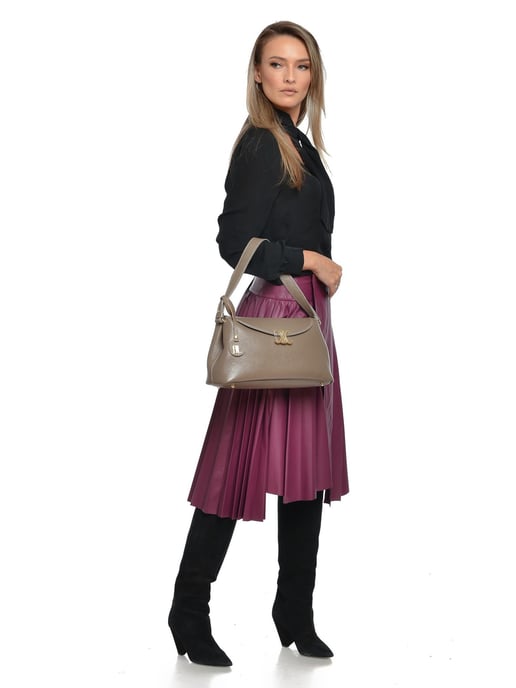 Anna Luchini Beige Rundleer Tas - Image 5