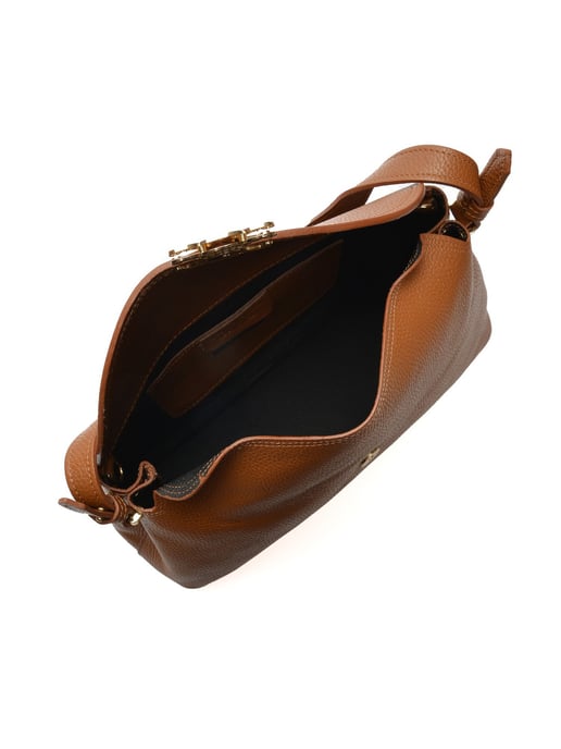 Anna Luchini Brown Rundleer Tas - Image 4