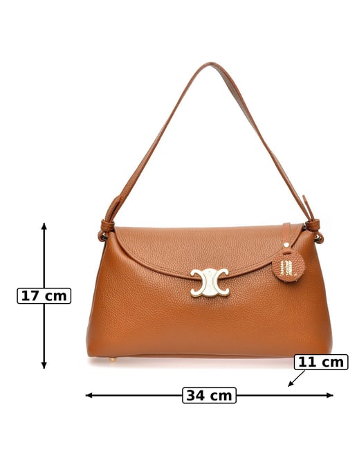 Anna Luchini Brown Rundleer Tas - Image 6