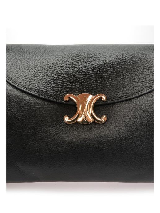 Anna Luchini Zwart Rundleer Tas - Image 3