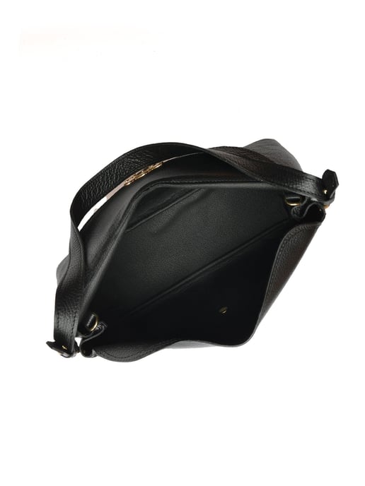 Anna Luchini Zwart Rundleer Tas - Image 4