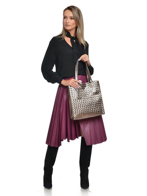 Anna Luchini Brons Rundleer Tas - Image 4