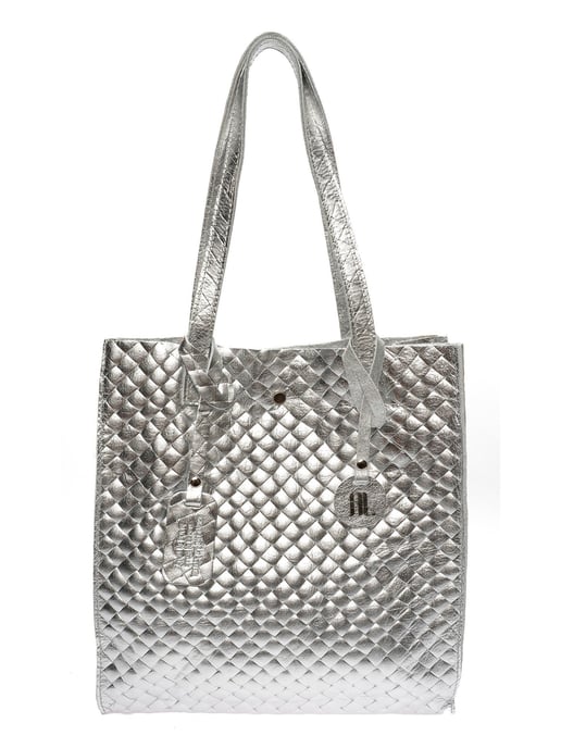 Anna Luchini Zilver Rundleer Tas - Image 1